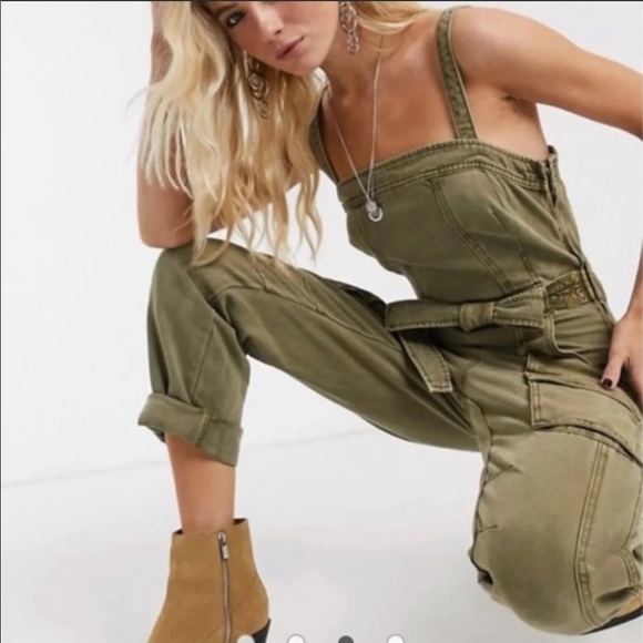 Free People Go West Utility Open Back Jumpsuit S - Picture 6 of 16